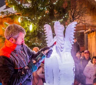 Show de sculpture sur glace